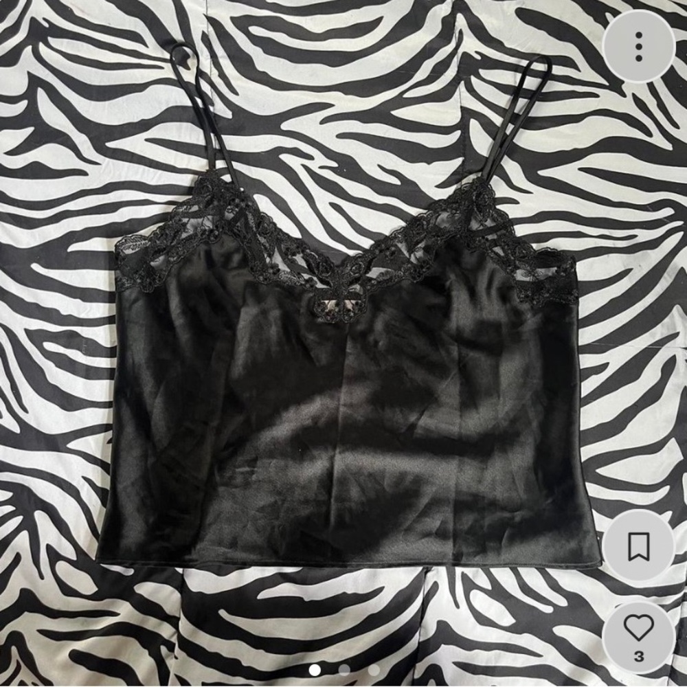 Victoria's Secret vintage silky black lace camisole